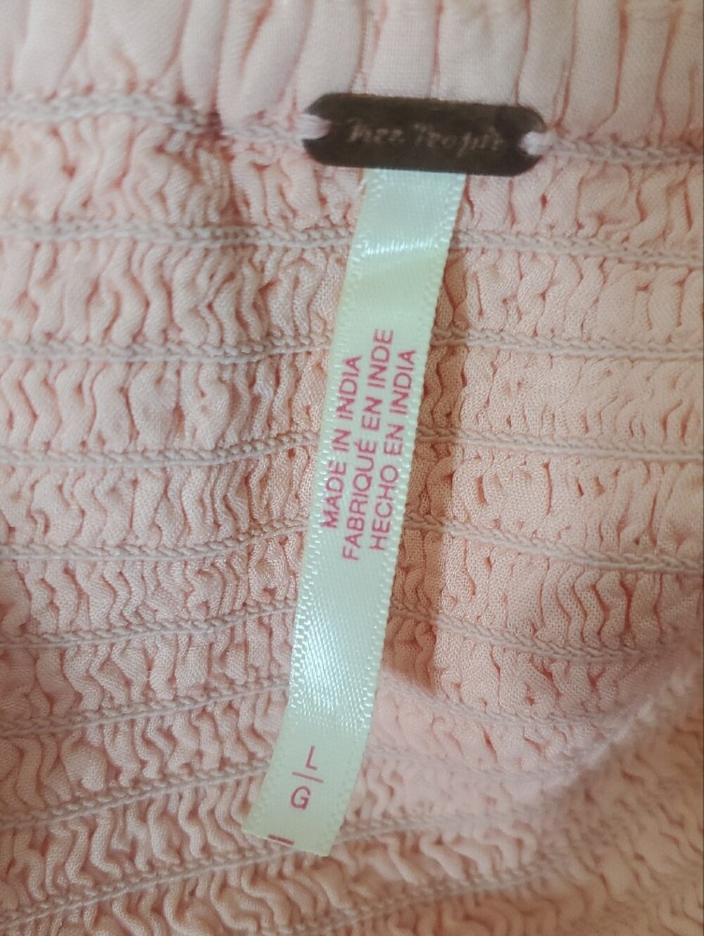 FREE PEOPLE Sundrenched Maxi Dress Peach Puff with Puff Sleeves Size L - Picture 11 of 15